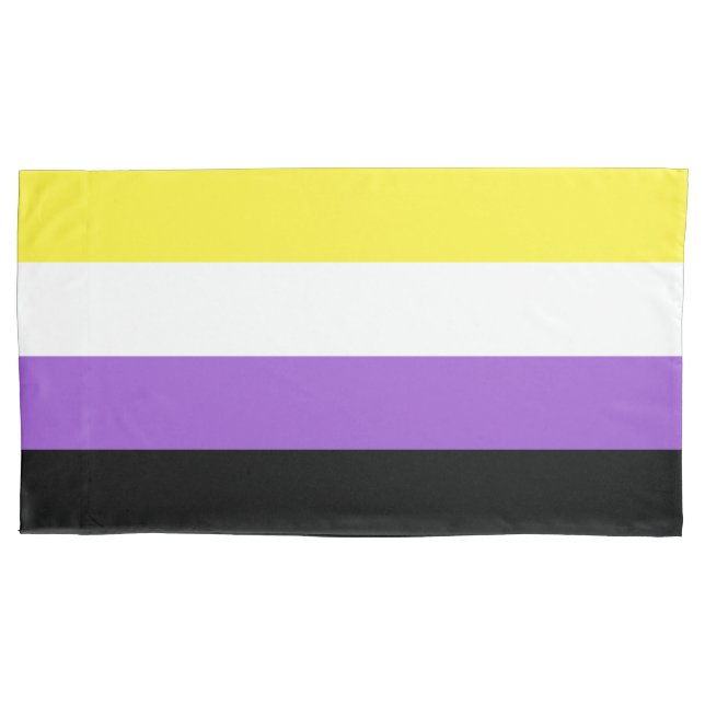 Nonbinary Flag King Pillow Case (Front)