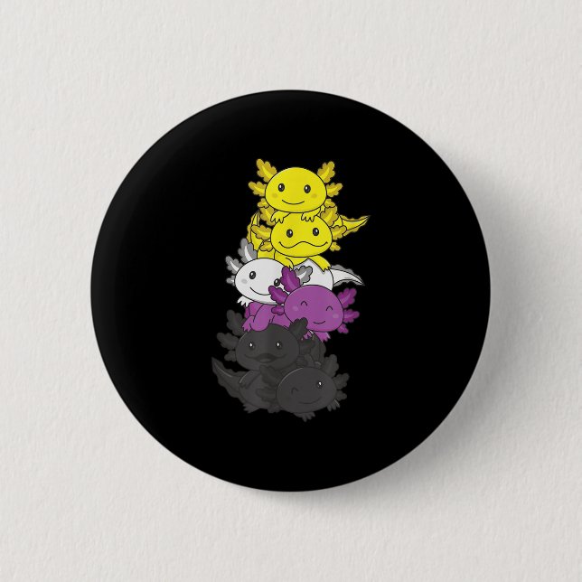 Nonbinary Flag Non Binary Pride Lgbtq Axolotl _1  2 Inch Round Button (Front)