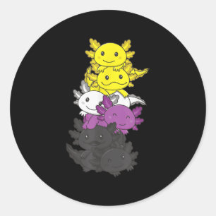 Nonbinary Flag Non Binary Pride Lgbtq Axolotl _1 Classic Round Sticker