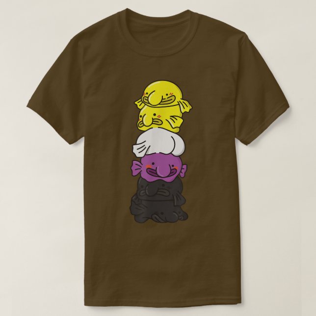 Nonbinary Flag Non Binary Pride LGBTQ Blobfish T-S T-Shirt (Design Front)