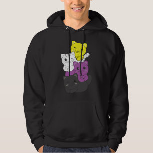 Nonbinary Flag Non Binary Pride LGBTQ Cats Nonbina Hoodie