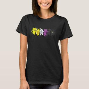 Nonbinary Flag Non Binary Pride LGBTQ Cats Purride T-Shirt