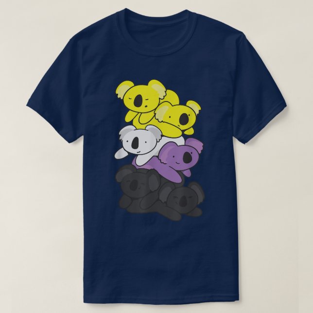 Nonbinary Flag Non Binary Pride LGBTQ Koala  T-Shirt (Design Front)