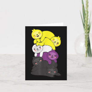 Nonbinary Flag Non Binary Pride Lgbtq Sloth _1  Card