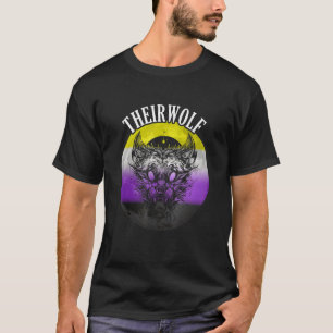 Nonbinary Flag Theirwolf Nonbinary Pride LGBTQ Gen T-Shirt