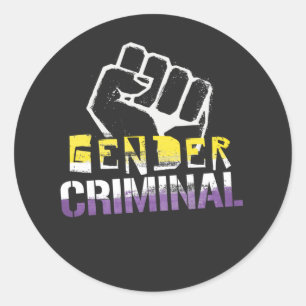 Nonbinary Gender Criminal Classic Round Sticker