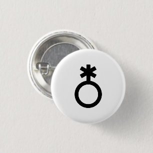 Nonbinary Gender Symbol 1 Inch Round Button