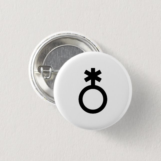 Nonbinary Gender Symbol 1 Inch Round Button (Front & Back)
