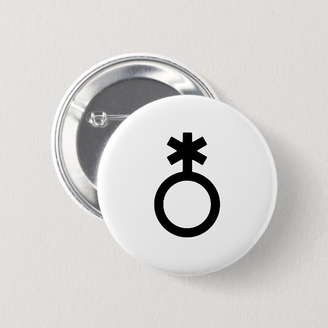 Nonbinary Gender Symbol 2 Inch Round Button (Front & Back)