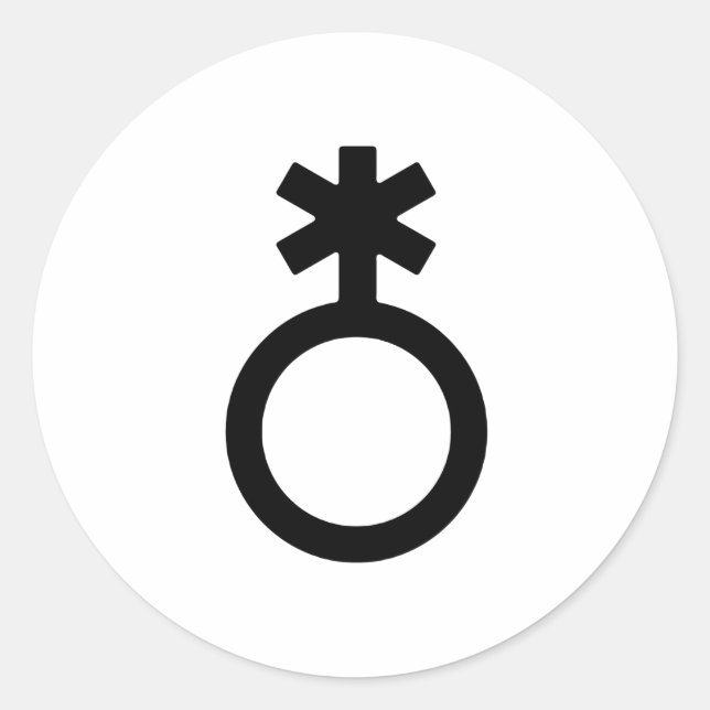 Nonbinary Gender Symbol Classic Round Sticker (Front)