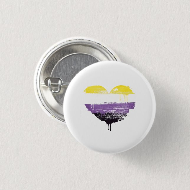 NONBINARY HEART 1 INCH ROUND BUTTON (Front & Back)