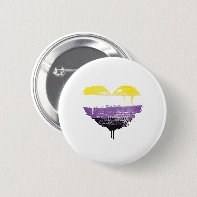 NONBINARY HEART 2 INCH ROUND BUTTON (Front & Back)