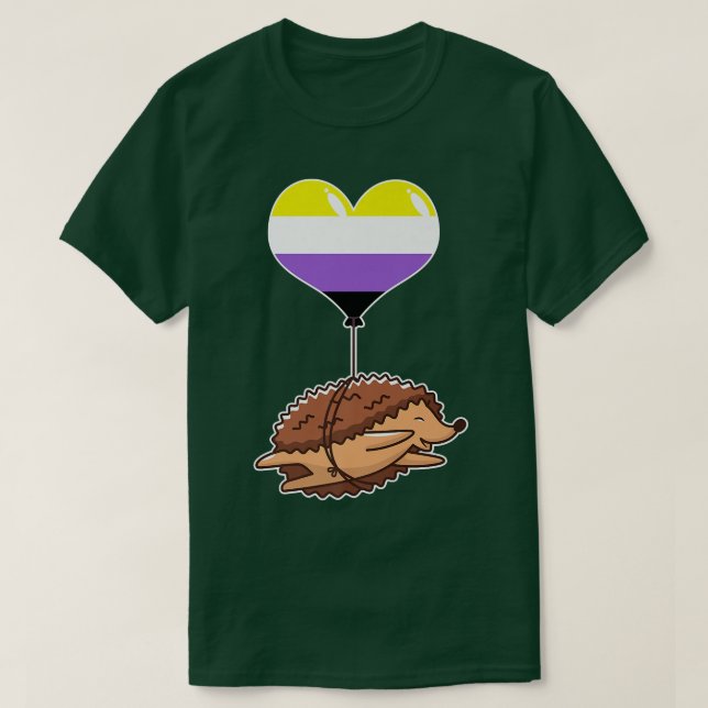 Nonbinary Hedgehog  seual Identity  Nonbinary gend T-Shirt (Design Front)