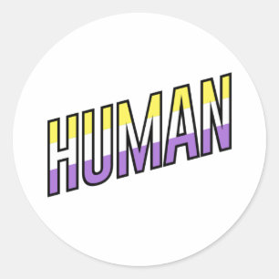 Nonbinary Human Classic Round Sticker