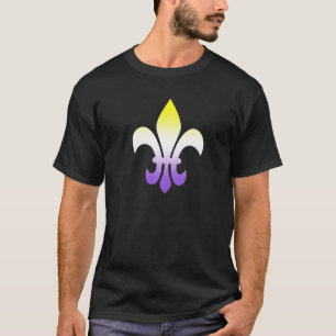 Nonbinary LGBTQ Fleur de Lis New Orleans Mardi Gra T-Shirt