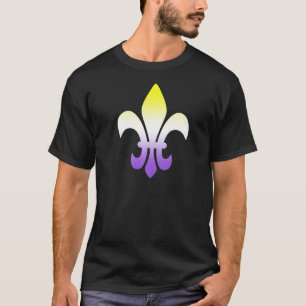 Nonbinary LGBTQ Fleur de Lis New Orleans Mardi Gra T-Shirt