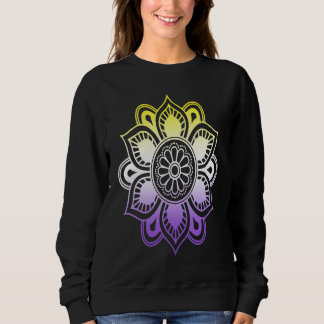 Nonbinary LGBTQ Subtle Yoga Mandala Enby NB LGBT Sweatshirt
