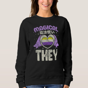Nonbinary Non Binary Genderqueer Lgbtqia Magical T Sweatshirt