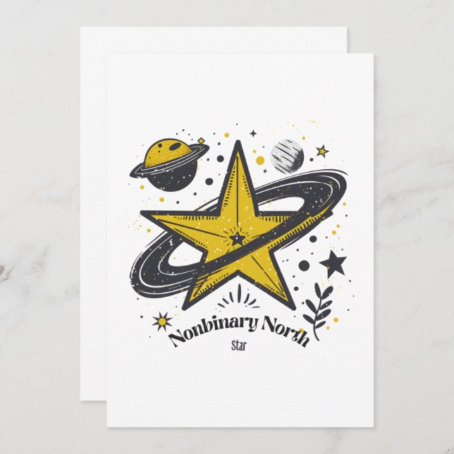 Nonbinary North Star Shirt – LGBTQ Camping Pride Invitation (Front/Back)