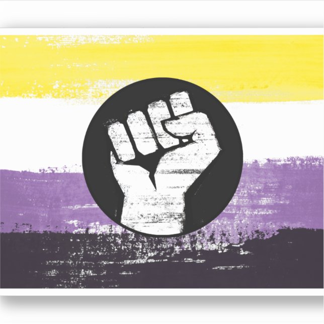 Nonbinary Painted Protest Flag (Front)
