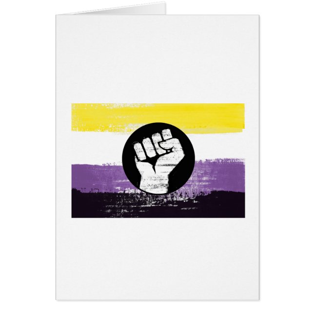 Nonbinary Painted Protest Flag (Front)