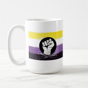 Nonbinary Painted Protest Flag Coffee Mug