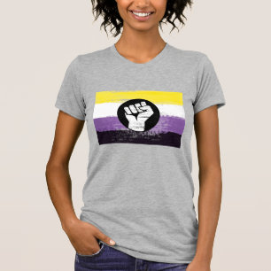 Nonbinary Painted Protest Flag T-Shirt