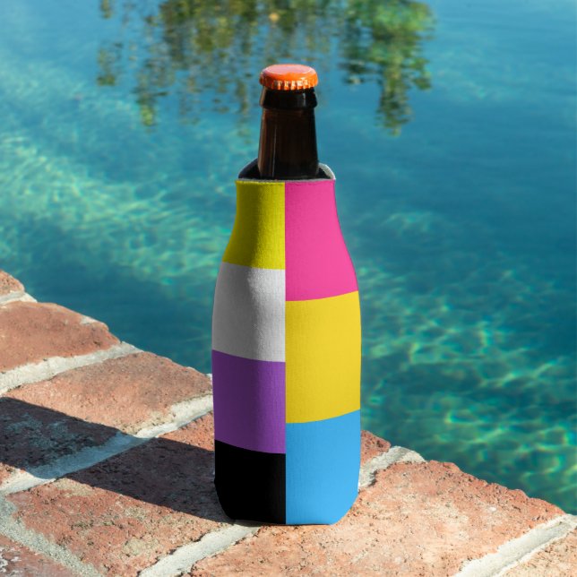 Nonbinary Pansexual Dual Pride Flag Bottle Cooler (In Situ Pool)