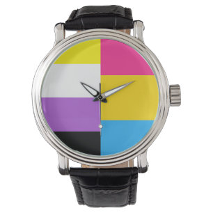 Nonbinary Pansexual Dual Pride Flag Watch
