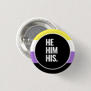 Nonbinary Pride 1 Inch Round Button