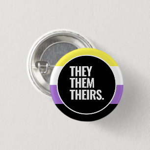 Nonbinary Pride 1 Inch Round Button