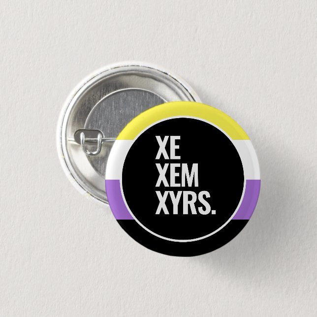 Nonbinary Pride 1 Inch Round Button (Front & Back)