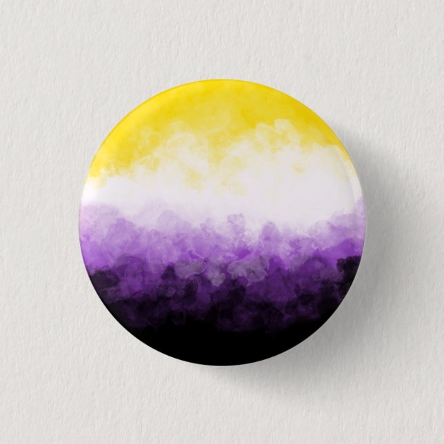 Nonbinary pride badge 1 inch round button (Front)