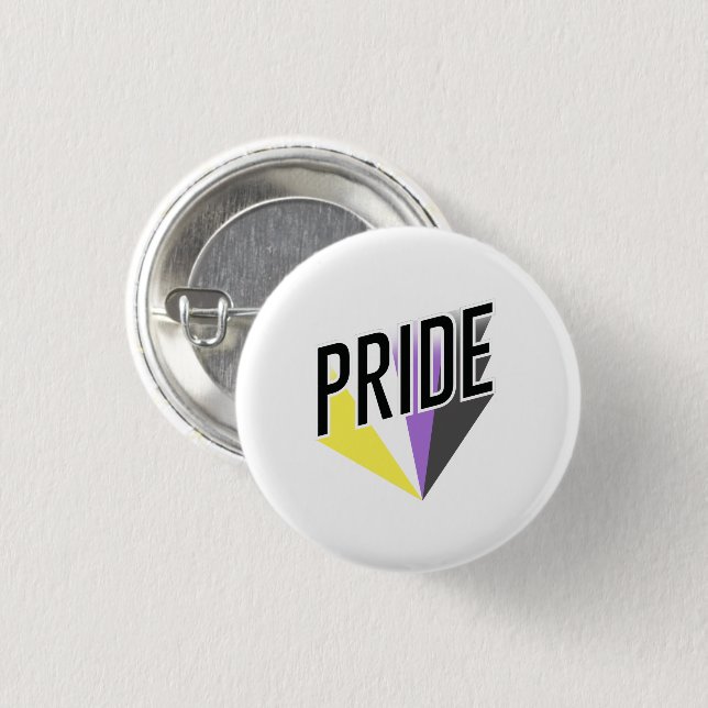 Nonbinary Pride Burst 1 Inch Round Button (Front & Back)