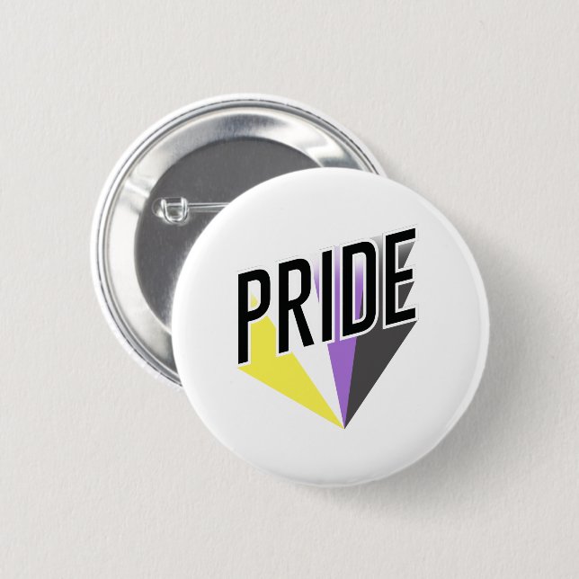 Nonbinary Pride Burst 2 Inch Round Button (Front & Back)