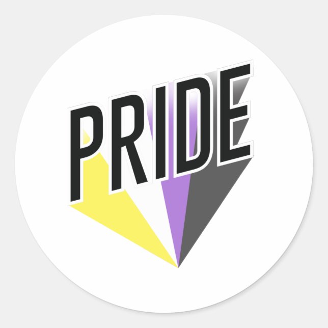 Nonbinary Pride Burst Classic Round Sticker (Front)