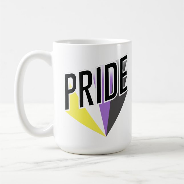 Nonbinary Pride Burst Coffee Mug (Left)