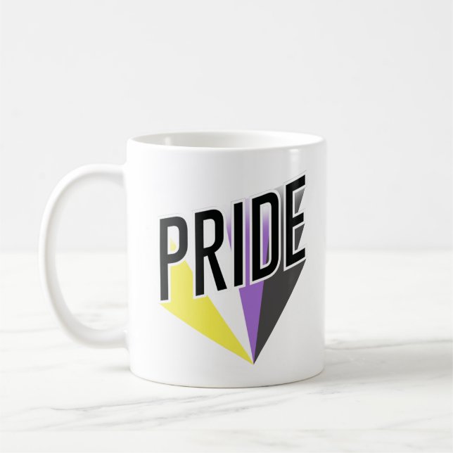 Nonbinary Pride Burst Coffee Mug (Left)