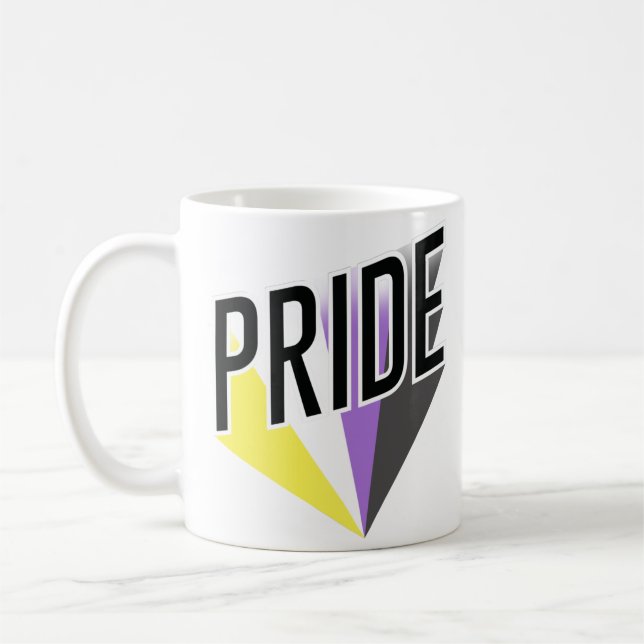 Nonbinary Pride Burst Coffee Mug (Left)