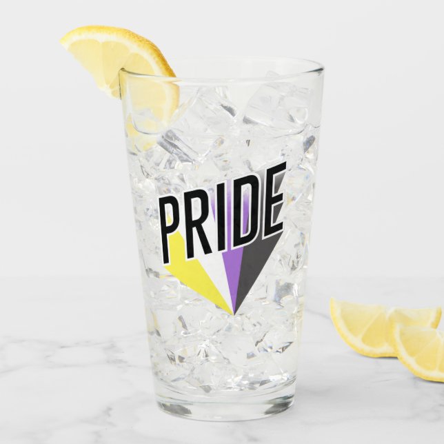 Nonbinary Pride Burst Glass (Front Ice)