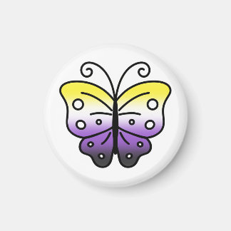 Nonbinary Pride Butterfly Magnet