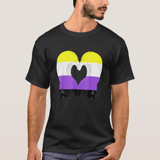 Nonbinary Pride Cat Lgbt Non Binary Flag Cute Cats T-Shirt (Front)