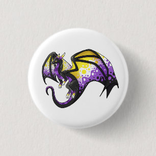 Nonbinary Pride Dragon 1 Inch Round Button