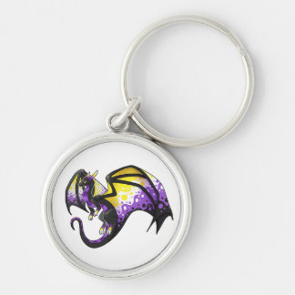 Nonbinary Pride Dragon Keychain