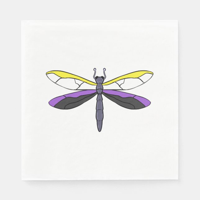 Nonbinary Pride Dragonfly Napkin (Front)