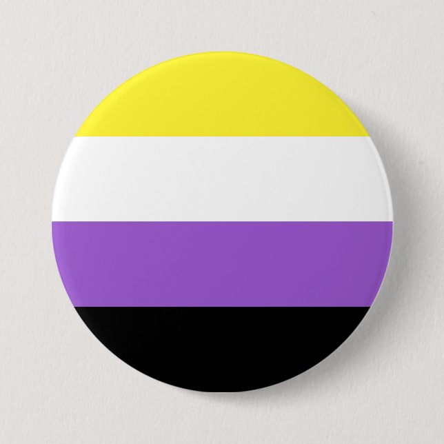 Nonbinary Pride Flag 3 Inch Round Button (Front)