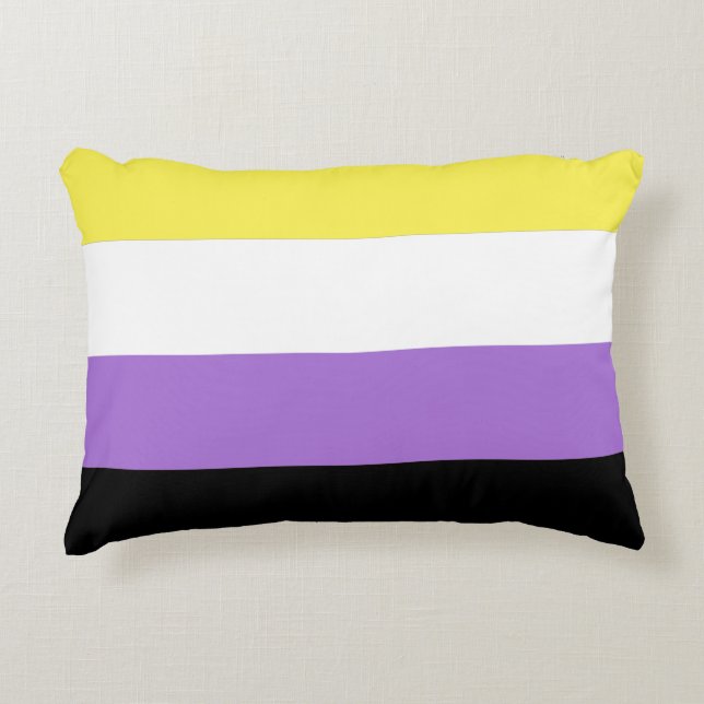 Nonbinary Pride Flag Accent Pillow (Front)