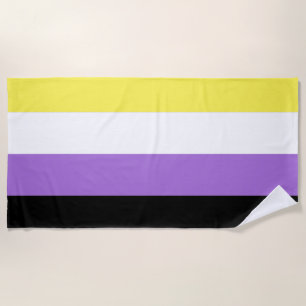 Nonbinary Pride Flag Beach Towel