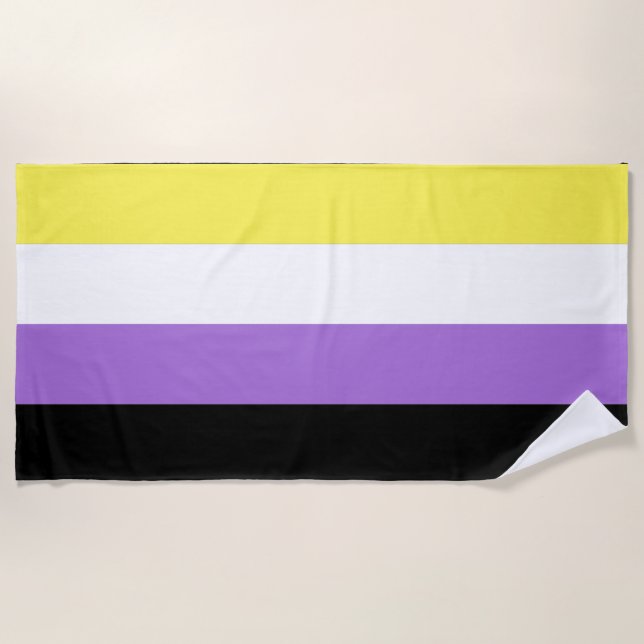 Nonbinary Pride Flag Beach Towel (Front)