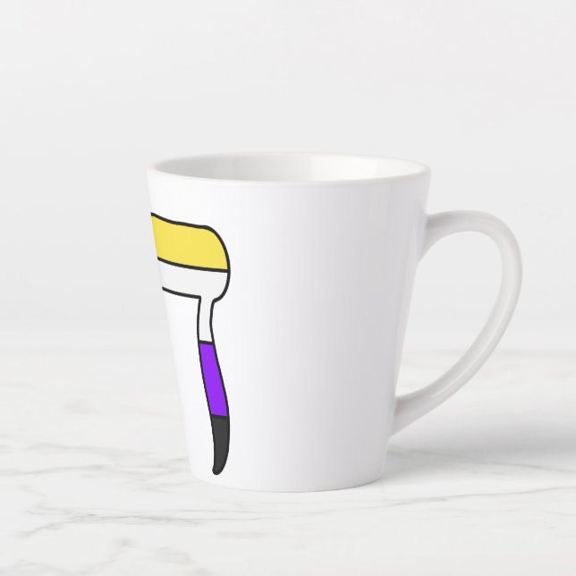 Nonbinary Pride Flag Chai Latte Mug (Right)